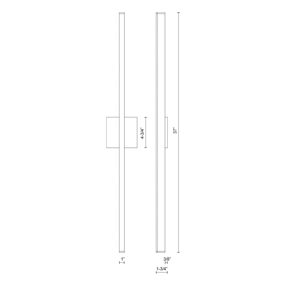 Vega 36-in Brushed Gold LED Wall Sconce by KUZCO