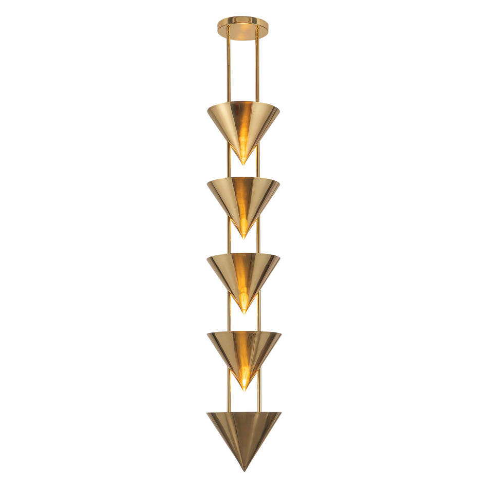 Versus 10-in Brass Pendant
