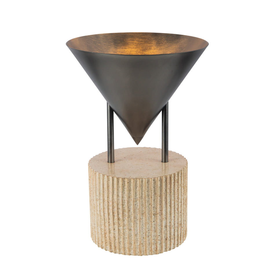 Versus 15-in Aged Steel Table Lamp