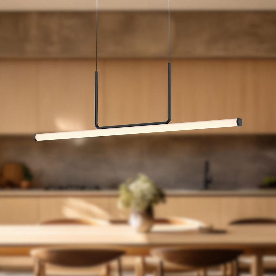Vesper 48-in Black LED Linear Pendant by KUZCO
