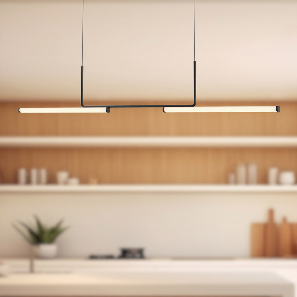 Vesper 73-in Black LED Linear Pendant by KUZCO