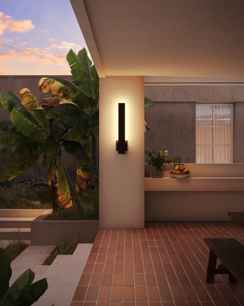 Vesta 24-in Black LED All terior Wall by KUZCO