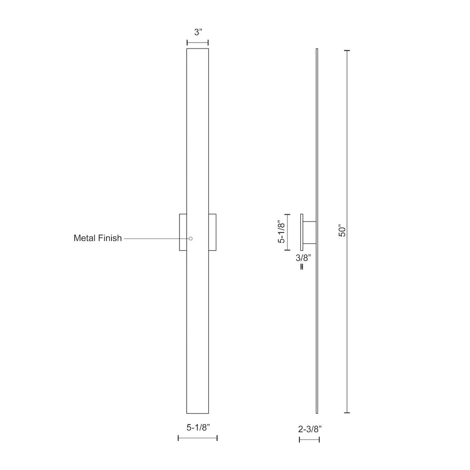 Vesta 50-in Brushed Nickel LED All terior Wall by KUZCO