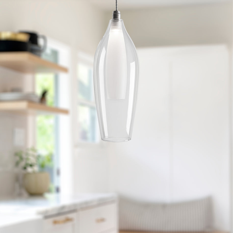 Victoria 4-in Chrome LED Pendant by KUZCO
