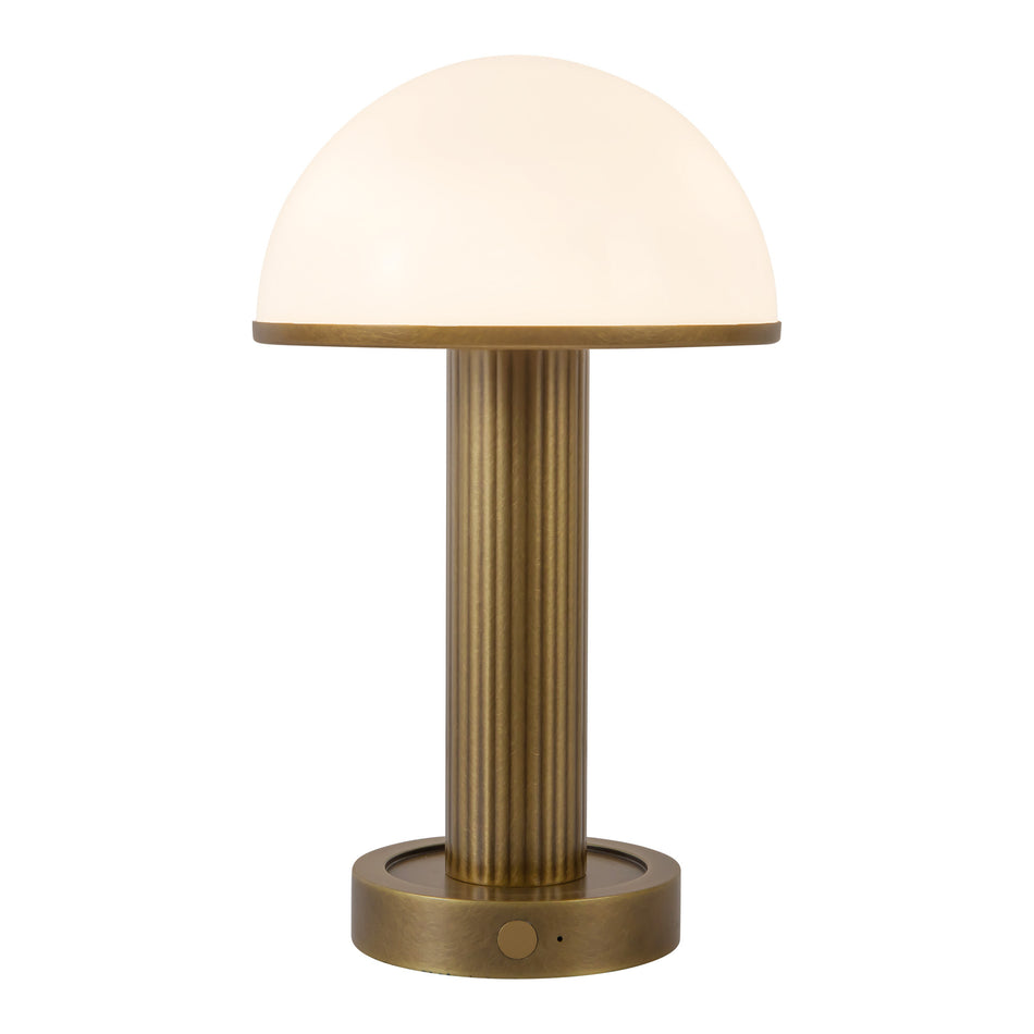 Vienna 9-in Brass dimmable LED Table Lamp
