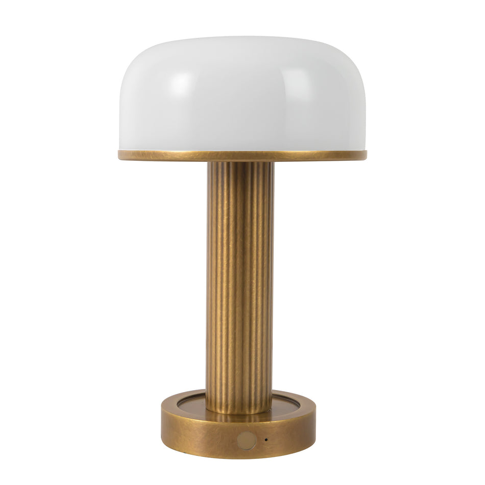 Vienna 9-in Brass dimmable LED Table Lamp