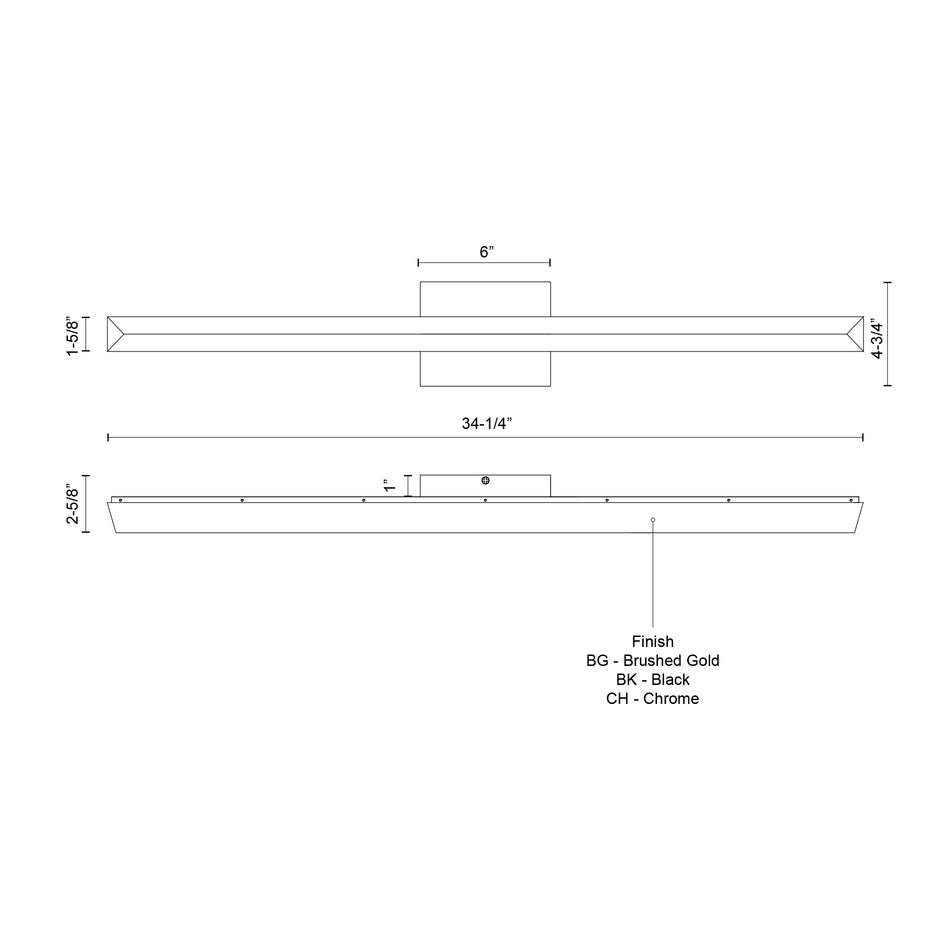 Saphir 34-in Chrome LED Vanity by KUZCO
