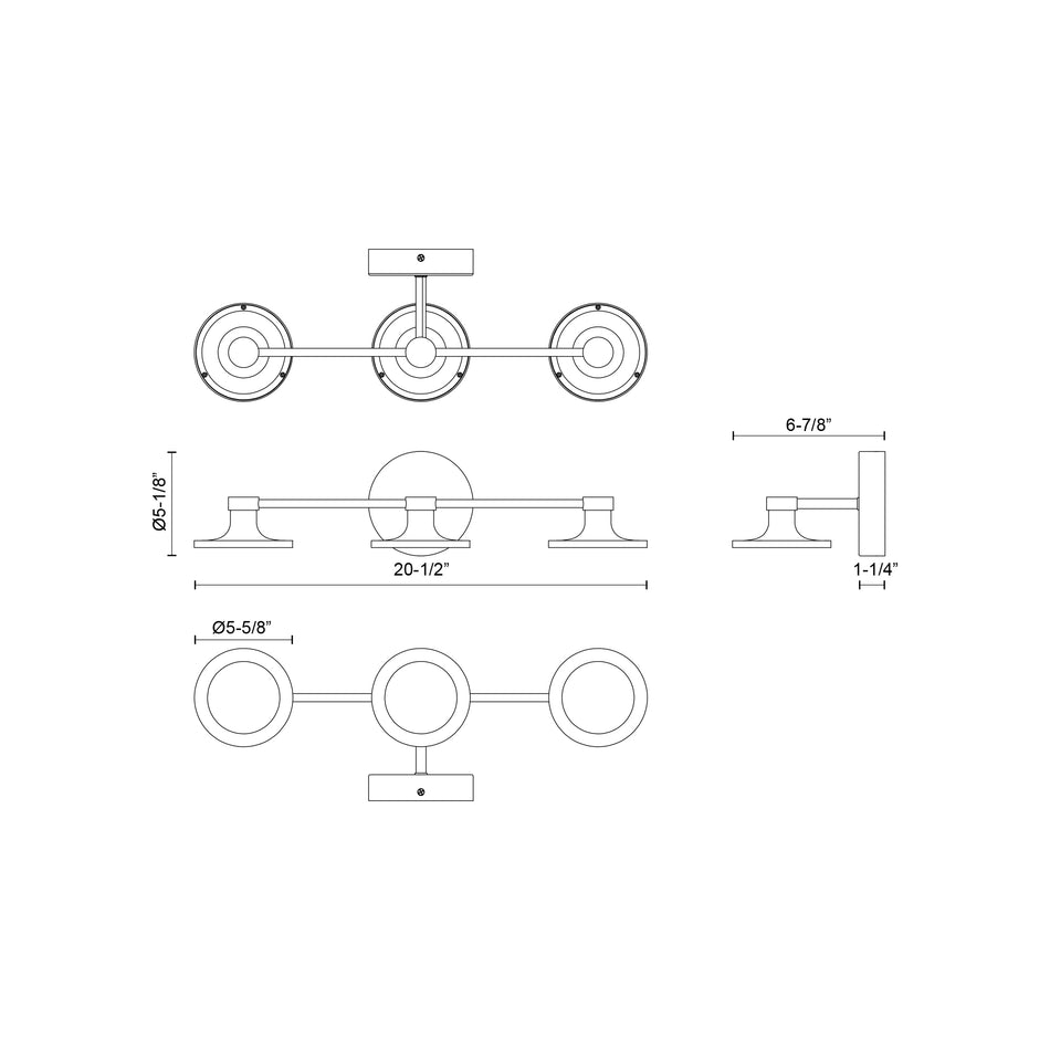 Issa 21-in Matte Black LED Vanity Light by ALORA MOOD