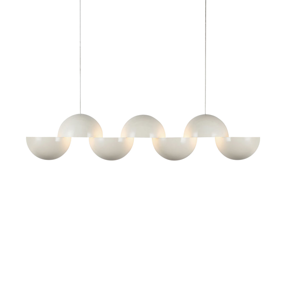 Void 41-in Pearl White dimmable LED Linear Pendant