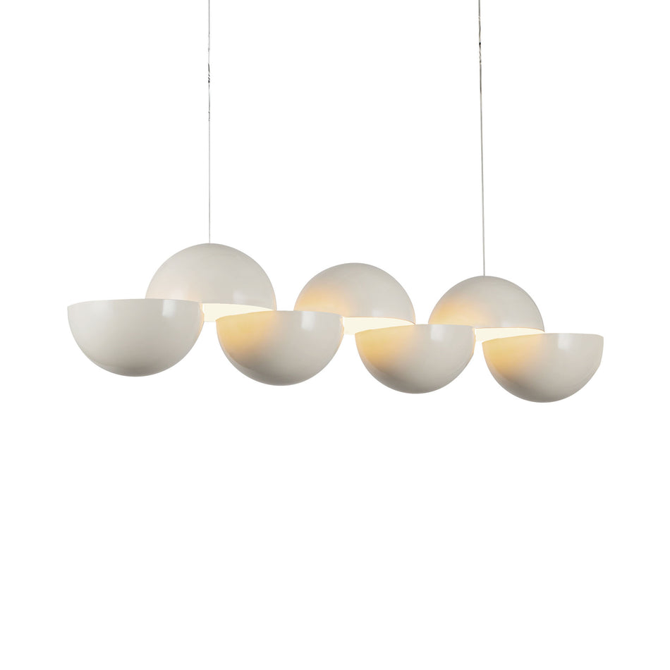 Void 41-in Pearl White dimmable LED Linear Pendant