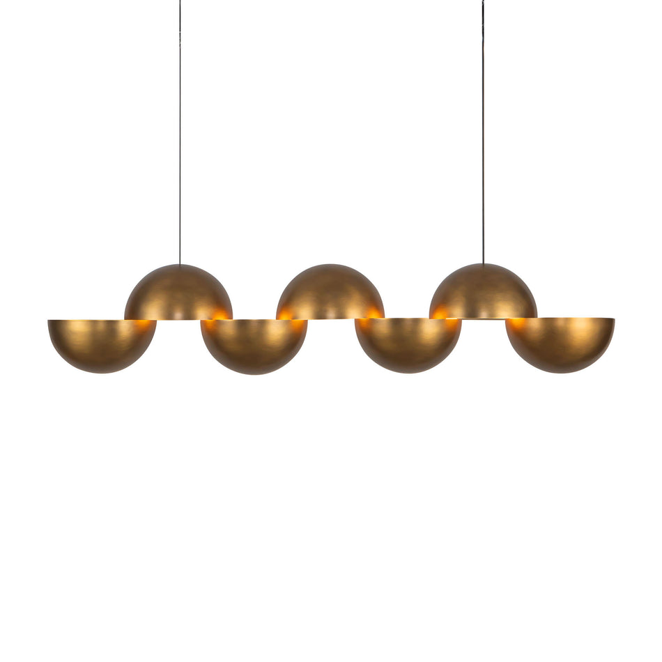 Void 41-in Vintage Brass dimmable LED Linear Pendant