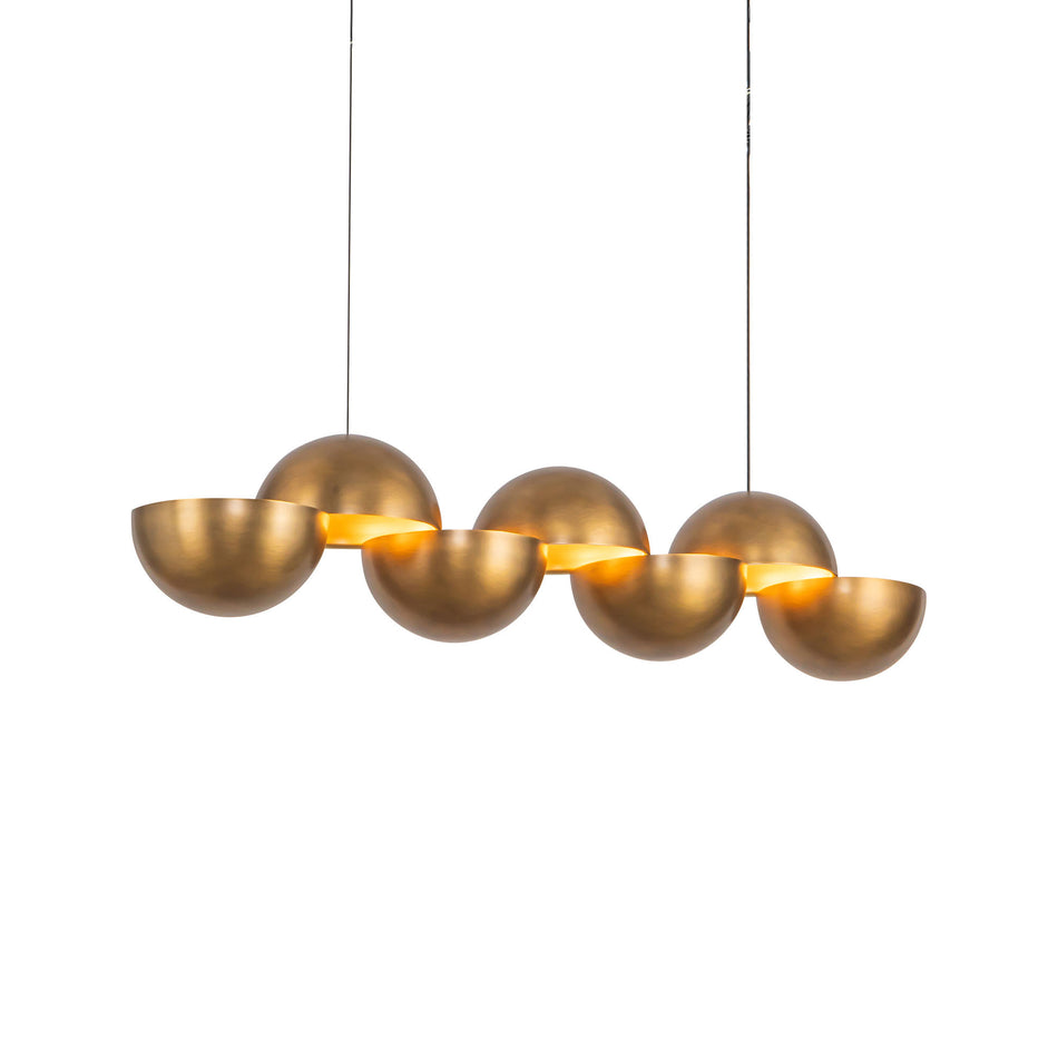 Void 41-in Vintage Brass dimmable LED Linear Pendant