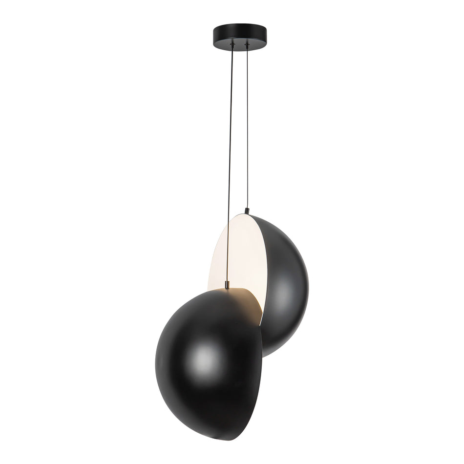 Void 24-in Black dimmable LED Pendant