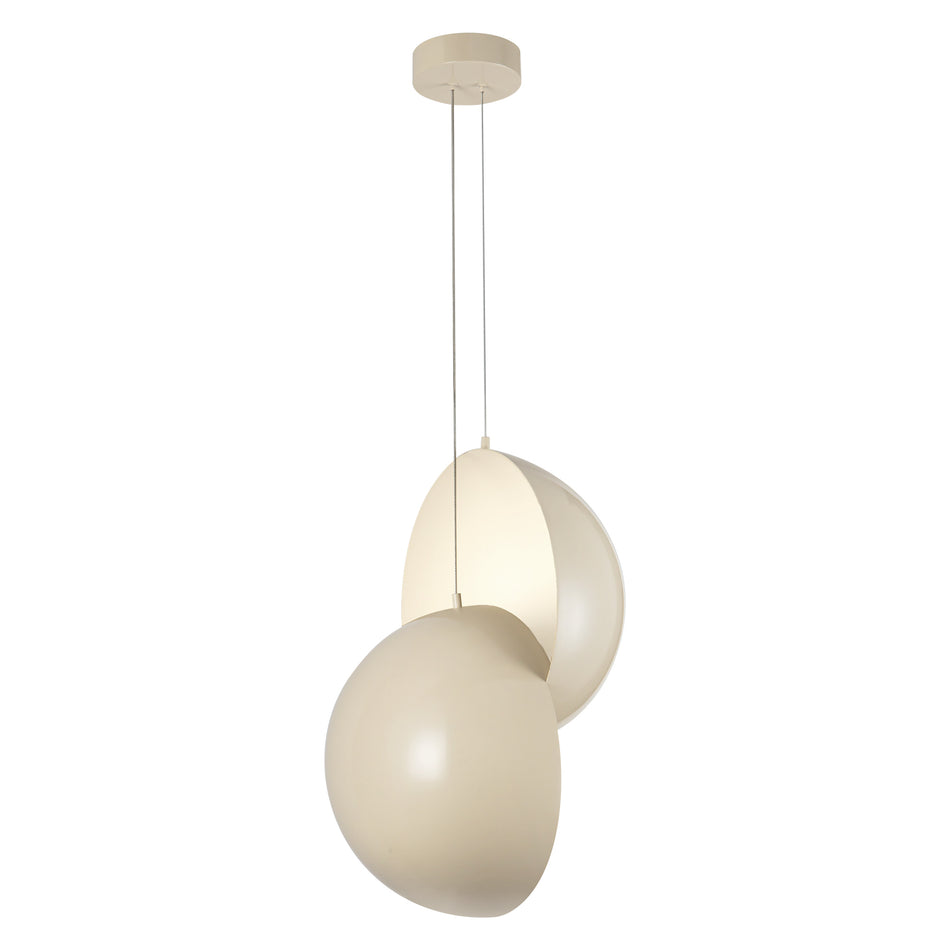 Void 24-in Pearl White dimmable LED Pendant