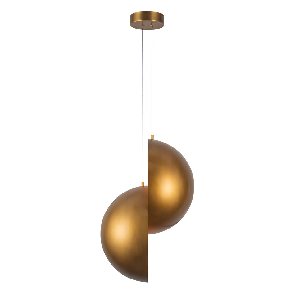 Void 24-in Vintage Brass dimmable LED Pendant