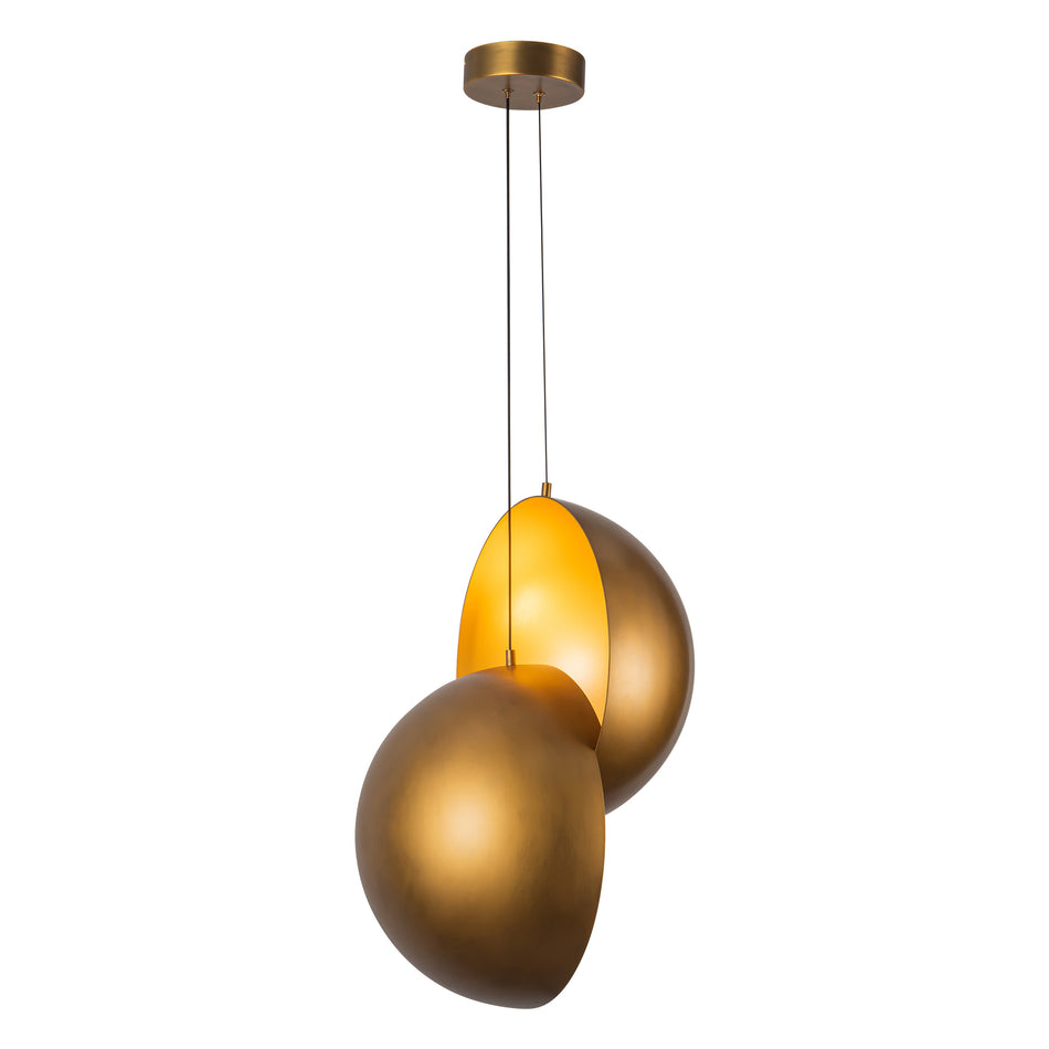 Void 24-in Vintage Brass dimmable LED Pendant