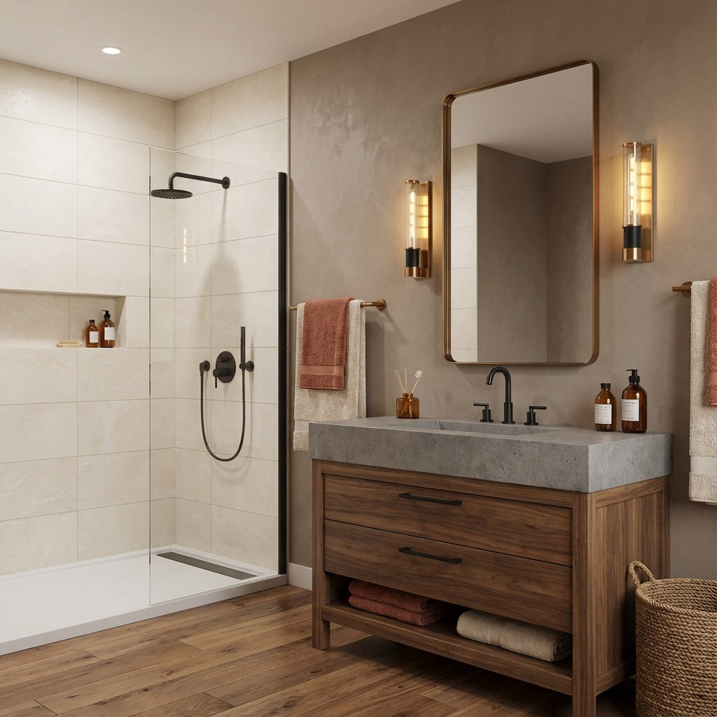 Tubular TUBO Wall Sconce in Matte Black & Aged Gold Brass by Matteo