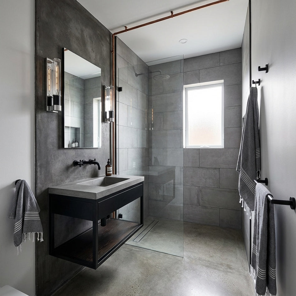 12.5" Tubular TUBO Wall Sconce in Matte Black & Aged Gold Brass by Matteo