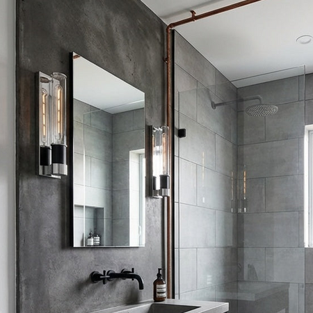 12.5" Tubular TUBO Wall Sconce in Matte Black & Aged Gold Brass by Matteo