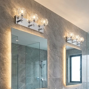 Rosa Collection 3 Light Crystal Cut Glass Bathroom Vanity in Chrome by Matteo