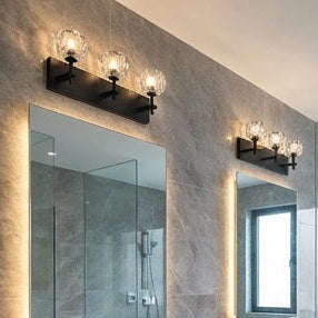 Rosa 3 Light Crystal Cut Glass Bathroom Vanity in Matte Black by Matteo