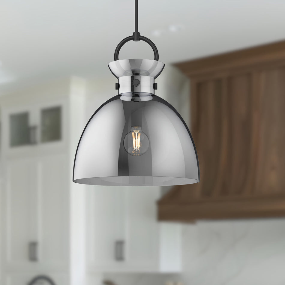 Waldo 18-in Matte Black/Smoked 1 Light Pendant by ALORA MOOD
