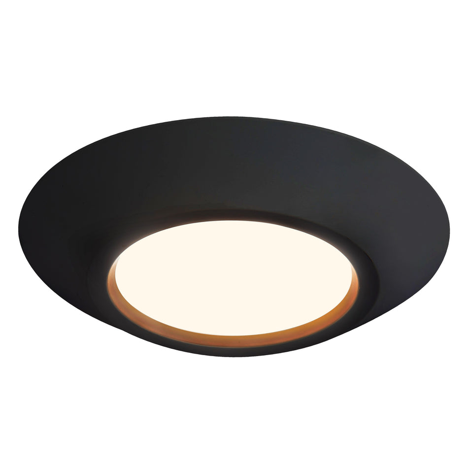 Weylo 5-in Black dimmable LED Flush Mount