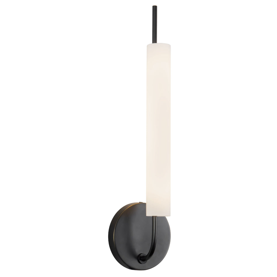 Wick 20-in Black dimmable LED Wall Sconce