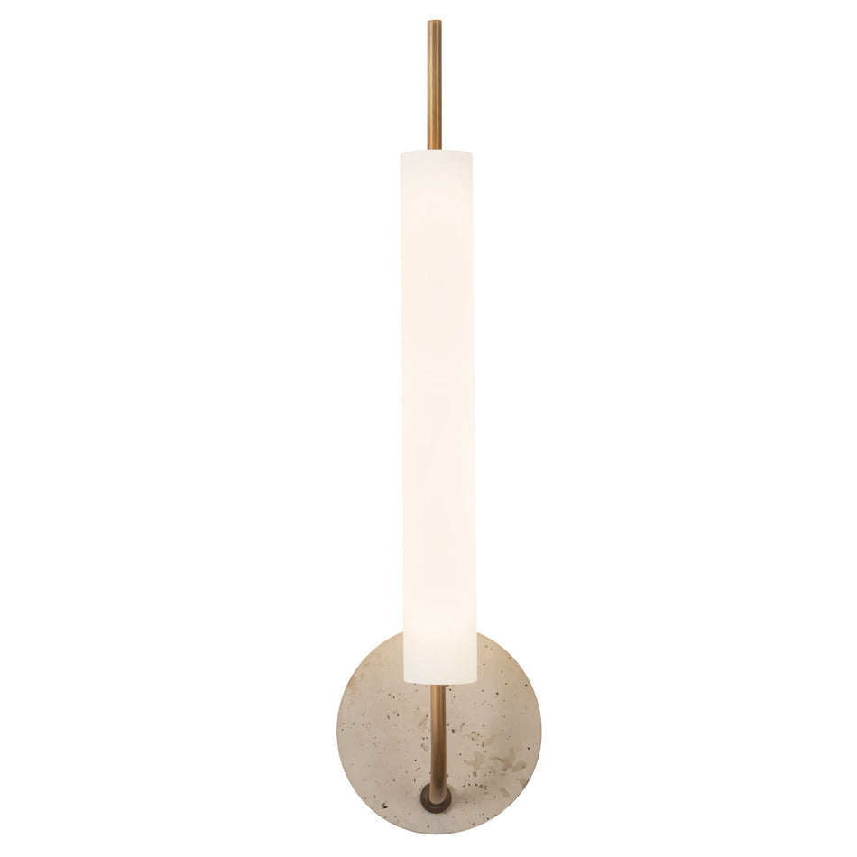 Wick 20-in Brass dimmable LED Wall Sconce
