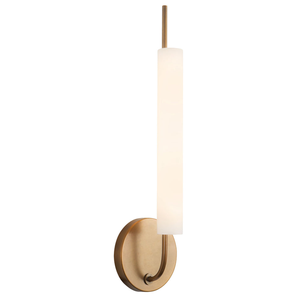 Wick 20-in Brass dimmable LED Wall Sconce
