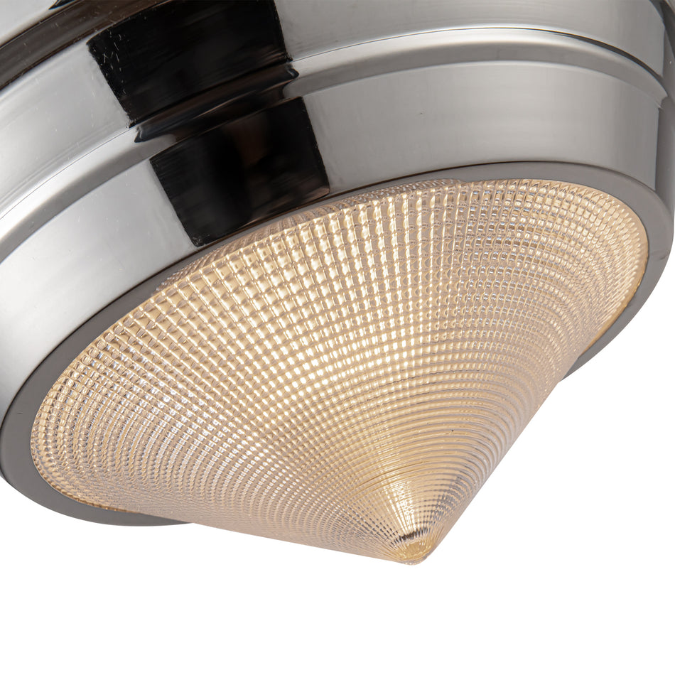 Willard 10-in Polished Nickel/Prismatic Glass 1 Light Flush Mount by ALORA