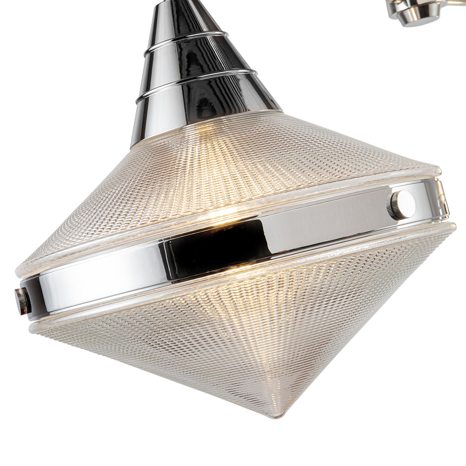 Willard 41-in Polished Nickel/Prismatic Glass 2 Lights Linear Pendant by ALORA
