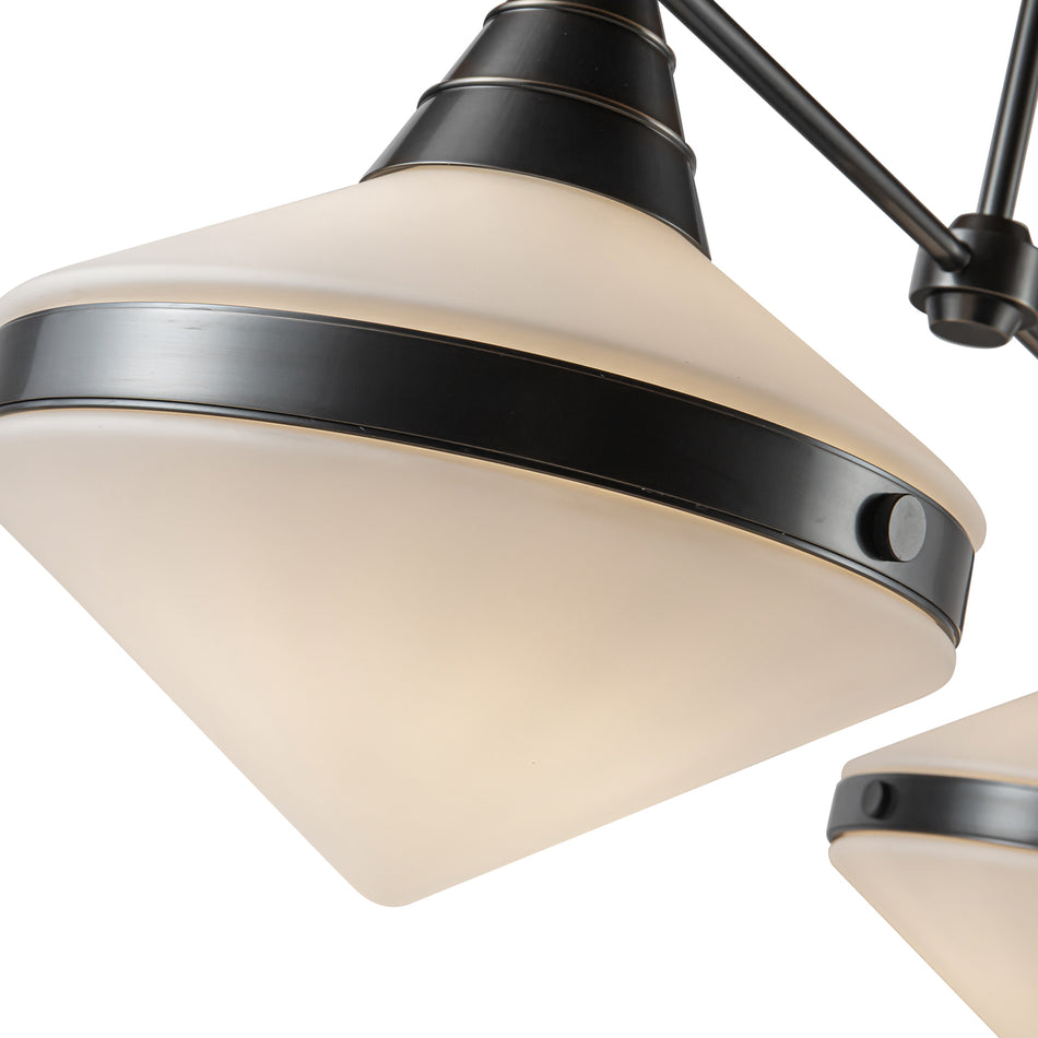 Willard 41-in Urban Bronze/Opal Matte Glass 2 Lights Linear Pendant by ALORA