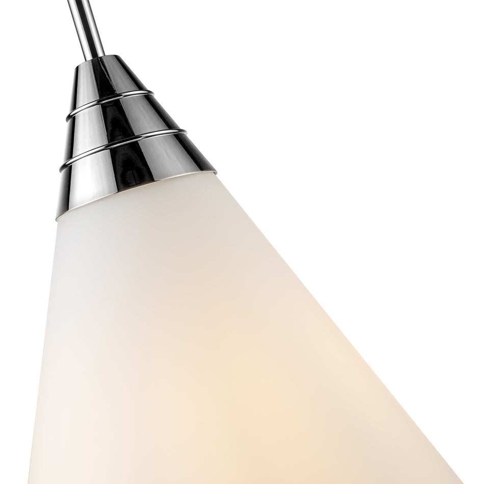 Willard 22-in Polished Nickel/Opal Matte Glass 1 Light Pendant by ALORA