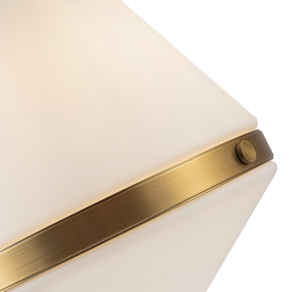 Willard 22-in Vintage Brass/Opal Matte Glass 1 Light Pendant by ALORA