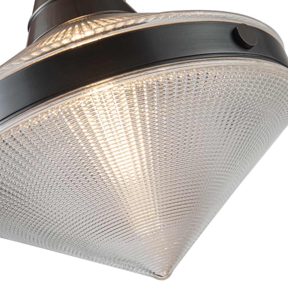 Willard 14-in Urban Bronze/Prismatic Glass 1 Light Pendant by ALORA