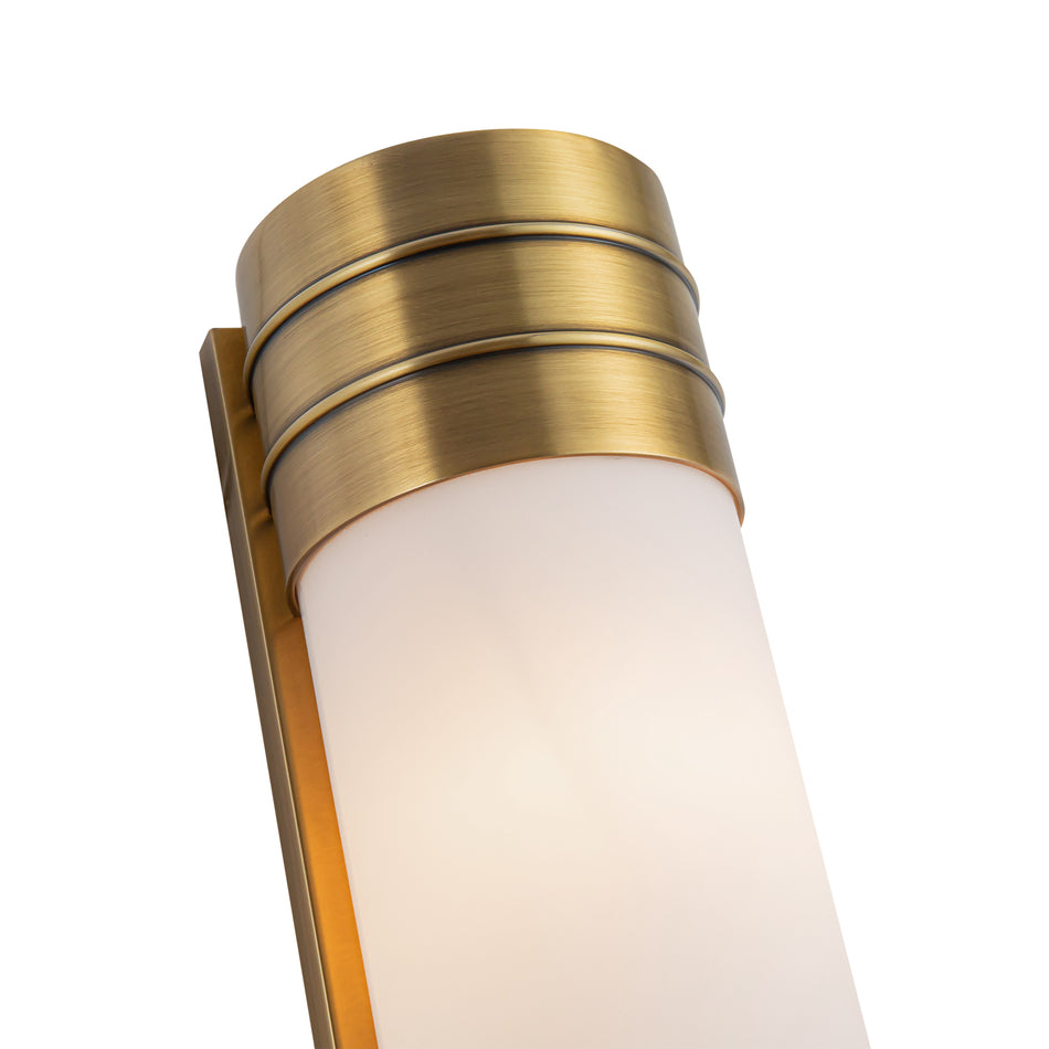 Willard 18-in Vintage Brass/Opal Matte Glass 2 Lights Wall/Vanity by ALORA