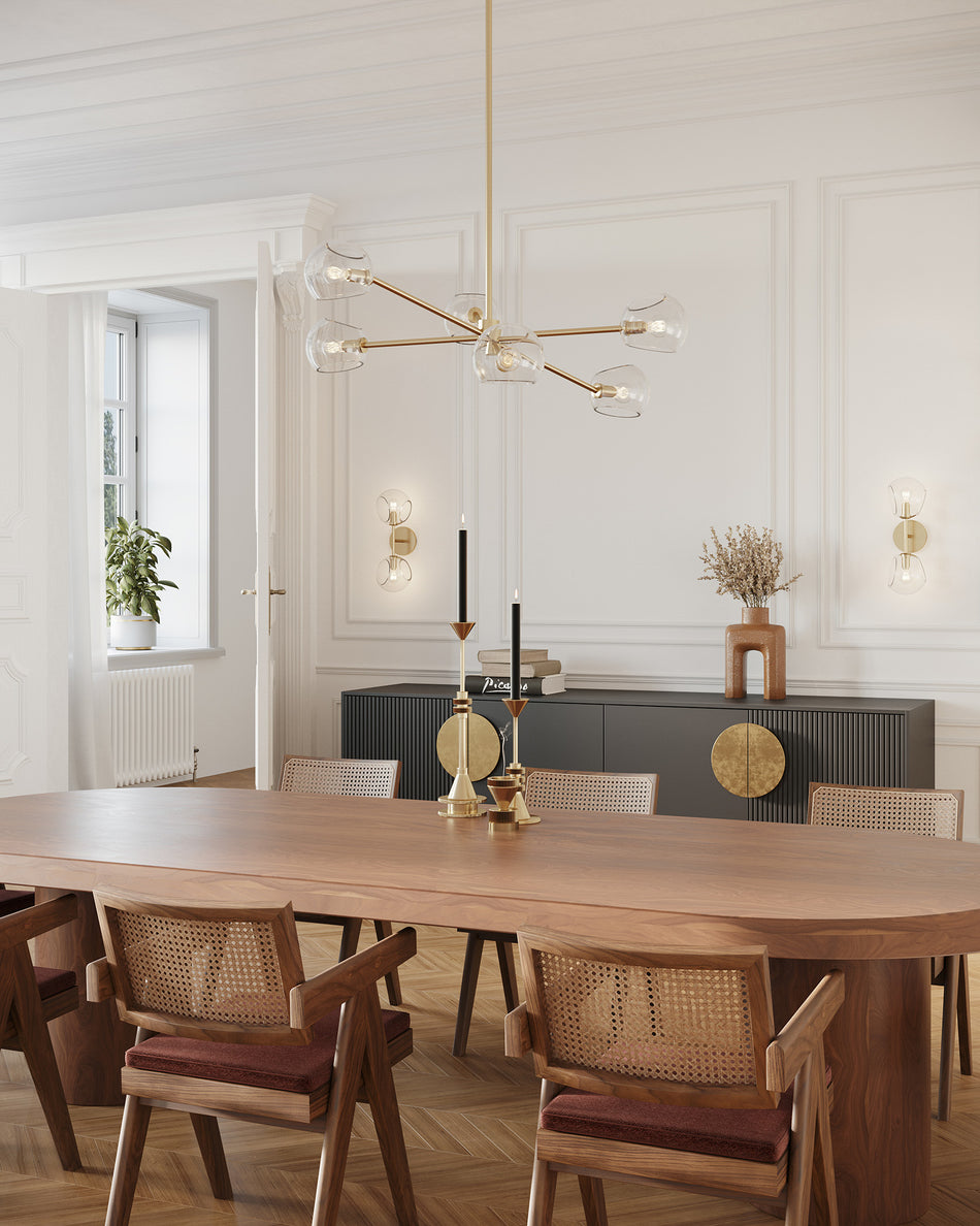 Willow 17-in Brushed Gold/Clear Glass 2 Lights Wall/Vanity by ALORA MOOD