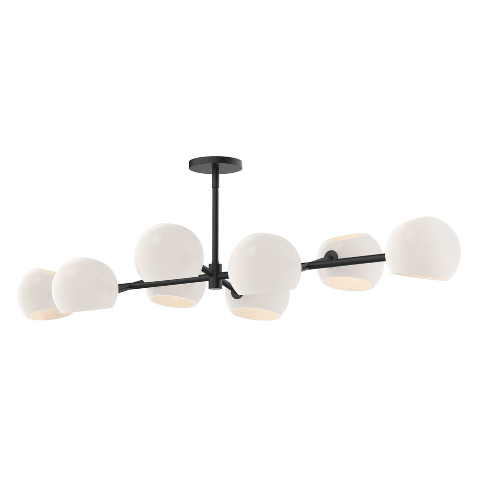 Willow 48-in Matte Black/Opal Matte Glass 8 Lights Linear Pendant