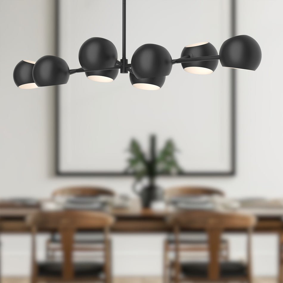 Willow 48-in Matte Black 8 Lights Linear Pendant by ALORA MOOD