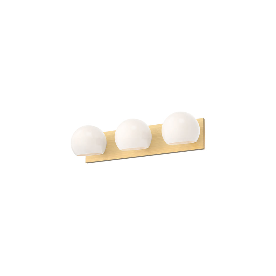 Willow 22-in Brushed Gold/Opal Matte Glass 3 Lights Vanity by ALORA MOOD