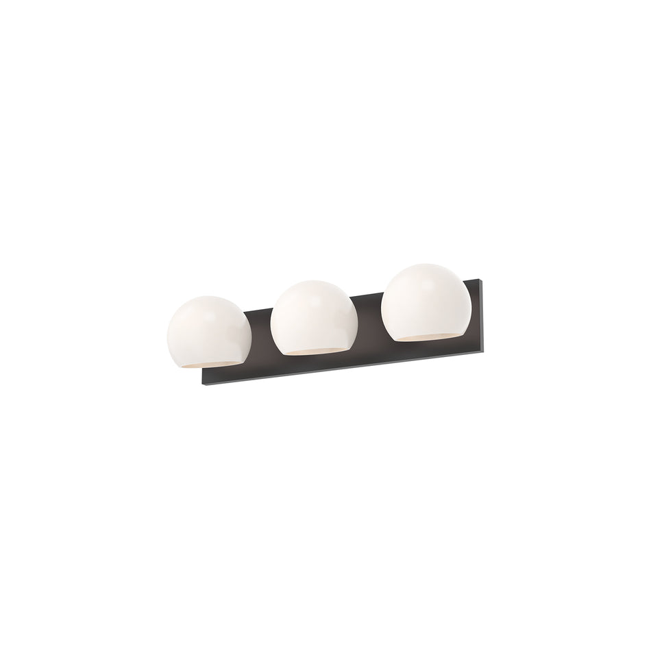 Willow 22-in Matte Black/Opal Matte Glass 3 Lights Vanity by ALORA MOOD