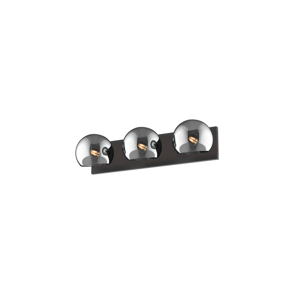 Willow 22-in Matte Black/Smoked Solid Glass 3 Lights Vanity by ALORA MOOD