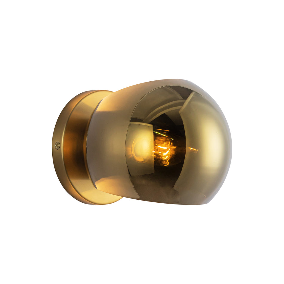 Willow 6-in Brushed Gold/Copper Glass 1 Light Wall/Vanity by ALORA MOOD