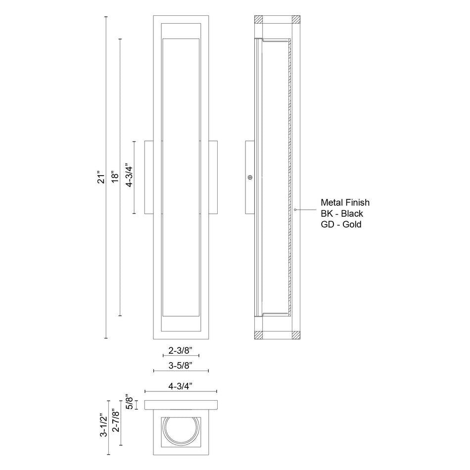 Lochwood 21-in Gold LED Wall Sconce by KUZCO