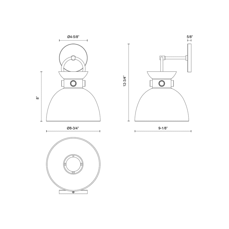 Waldo 9-in Aged Gold 1 Light Wall/Vanity by ALORA MOOD