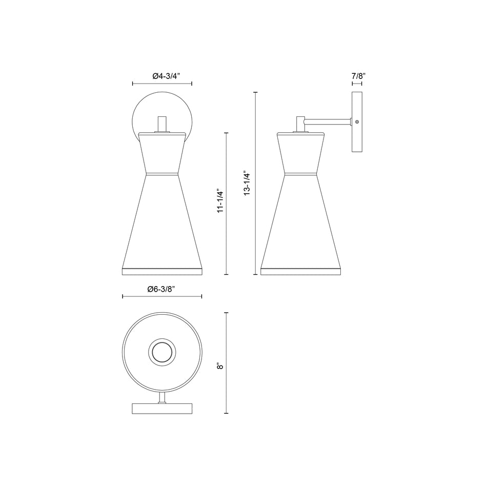 Betty 6-in Matte Black/Opal Glass 1 Light Wall/Vanity by ALORA MOOD