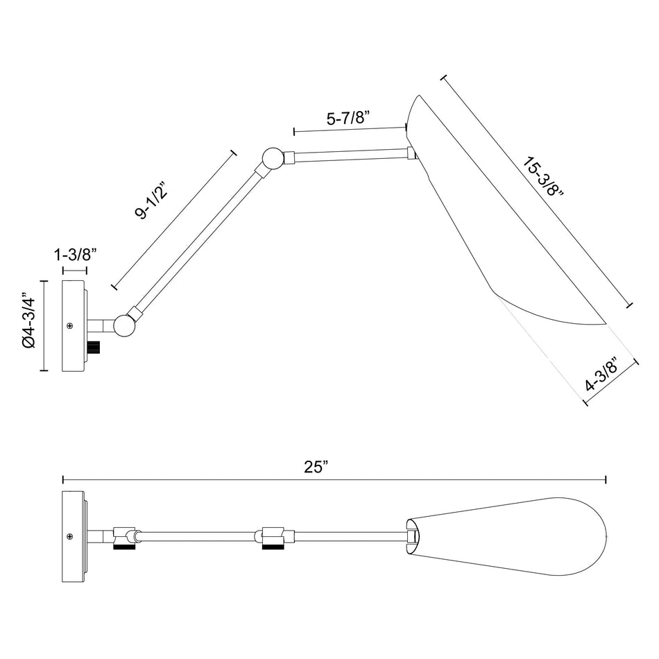 Gabriel 4-in Aged Gold/Matte Black 1 Light Wall/Vanity by ALORA MOOD