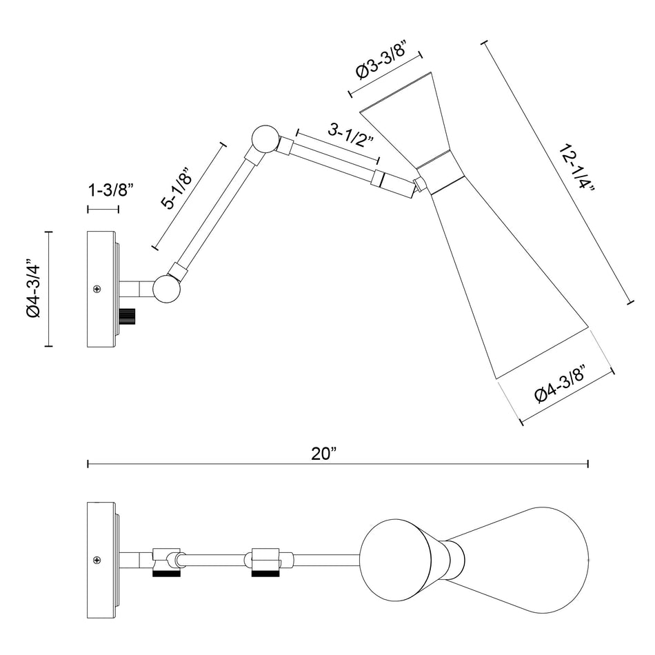 Blake 5-in Aged Gold/Matte Black 1 Light Wall/Vanity by ALORA MOOD