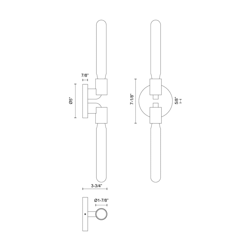 Claire 5-in Aged Gold 2 Lights Wall/Vanity by ALORA MOOD